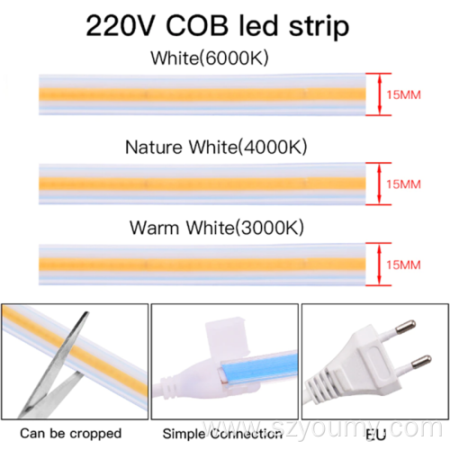 AC 220V COB Strip IP67 Waterproof